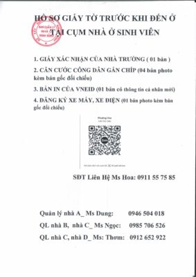 Hồ sơ cần chuẩn bị khi thuê nhà ở sinh viên